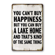 Liukliut front view showing lake house message and durable finish for welcoming decor
