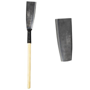 LLARGUEST machete front profile showing curved blade and full length benefit of powerful cutting
