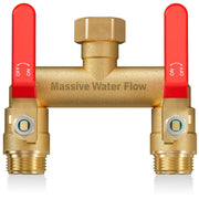 LNEZCDB front view showing brass splitter for durable dual watering