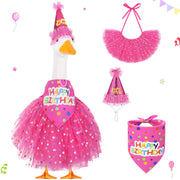 Locmeo front view of hot pink goose outfit showing complete set and festive look