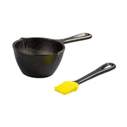 Lodge melting pot front view showing compact design and ready-to-use seasoning benefit
