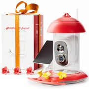 LongPlus feeder front view showing camera and habitat-friendly design benefit