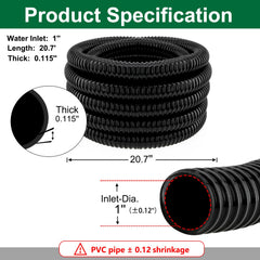 LONGRUN hose connected to pond pump demonstrating secure flow connection