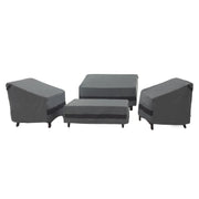 loriano front view of four-piece cover set protects patio furniture outdoors
