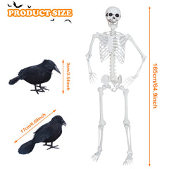 LOSFOTBO two black crows perched showing added realism and decoration benefit
