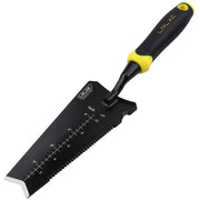 LRLXE trowel front view showing sturdy blade and bright handle benefit durability