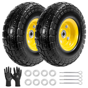 LTNICER front-facing wheel assembly showing solid tire and yellow wheel for durability