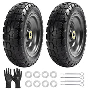LTNICER front view of two 10-inch solid replacement wheels showing fit