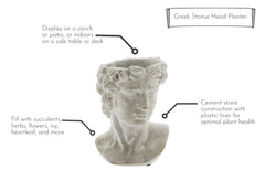 Lucky Winner side profile of cement planter highlighting sculpted curls and form
