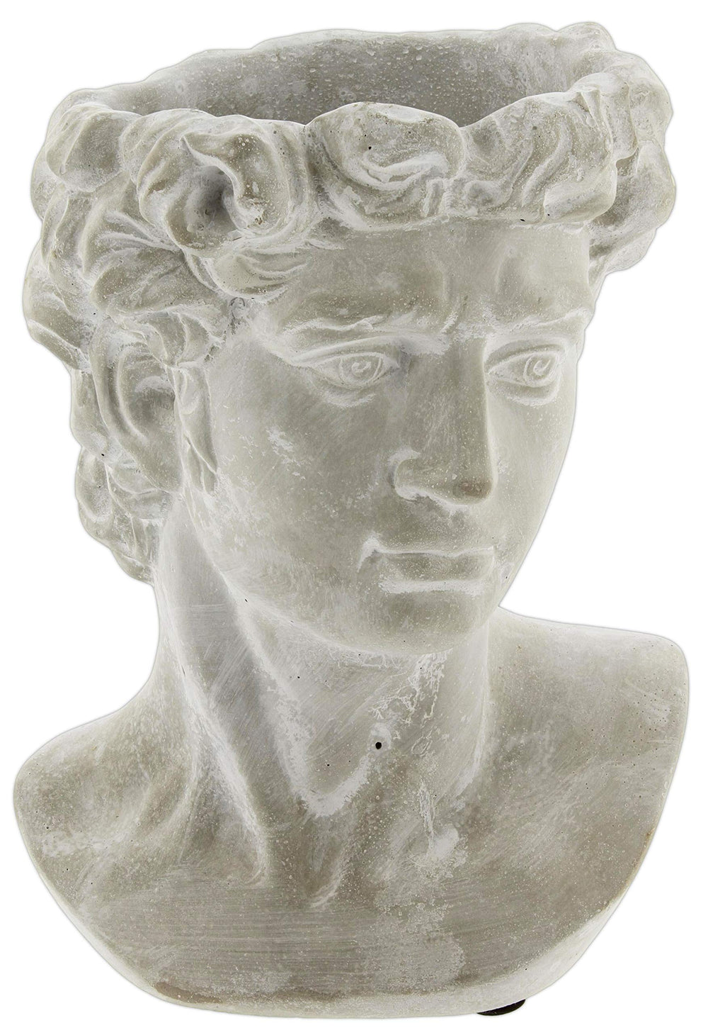 Lucky Winner front view of Greek bust planter showing classical profile and elegance