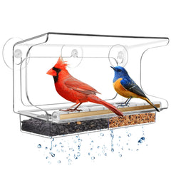 LUJII front view feeder clear polycarbonate for unobstructed bird watching