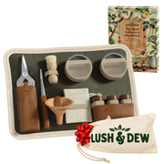 LUSH&DEW roll-up kit front view showing organized tools and tidy storage benefit
