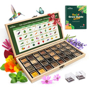LUSH&DEWㅤ wooden seed box front view shows organized storage benefit