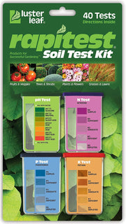 Luster Leaf Rapitest front packaging showing kit contents and convenience
