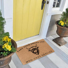LUVADIAN doormat on front porch conveys charm and protects floors
