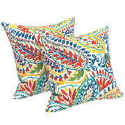 LVTXIII front view of paisley multi pillows showing pattern and color for stylish décor