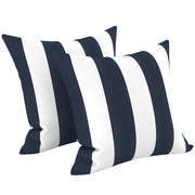 LVTXIII front view navy pillow covers showing pattern and fit
