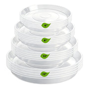 LWALRS clear saucers front pack showing multiple sizes and organization benefit