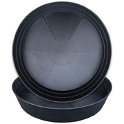 LWALRS front view of two 12-inch saucers showing size and shape, protects floors