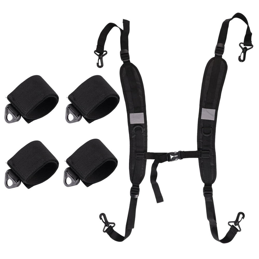 Lyreh front view showing strap and included webbings for easy replacement carry