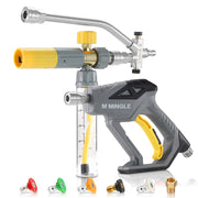 M MINGLE gun front view showing compact design and ergonomic grip benefit