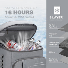 Maelstrom open main insulated compartment showing foil liner and roomy capacity for cold items