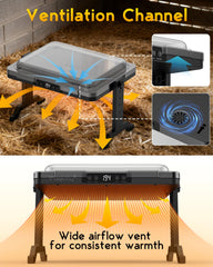 Magicfly brooder plate adjustable legs raised to different heights for growing chicks