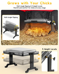 Magicfly brooder plate mounted on coop wall illustrating flexible installation options