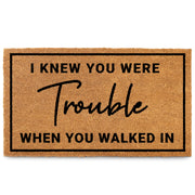 MAINEVENT front view of doormat showing full phrase and welcome benefit