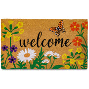 MAINEVENT floral mat front view showing welcoming design and curb appeal