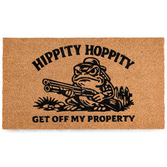 MAINEVENT frog mat front view showing bold print and welcoming personality