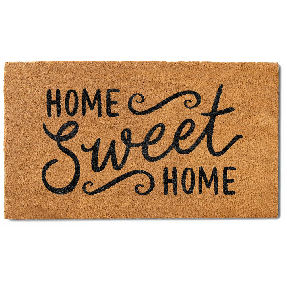 MAINEVENT front-facing doormat showing welcoming message and curb appeal