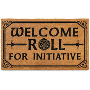 MAINEVENT front view doormat showing Dungeons Welcome design and curb appeal