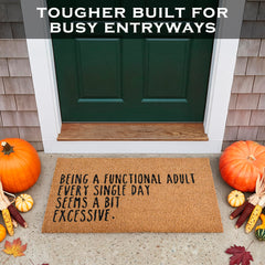 MAINEVENT mat placed on a porch showing practical entry protection benefit