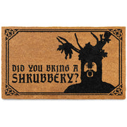 MAINEVENT front view of Monty shrubbery door mat showing welcome design and clearing dirt