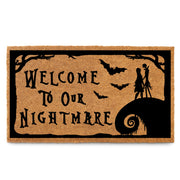 MAINEVENT front view of Jack Skellington coir mat showing welcome appeal