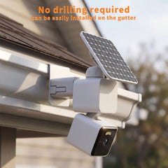 Mamerry gutter mount installed on gutter demonstrating raised camera vantage