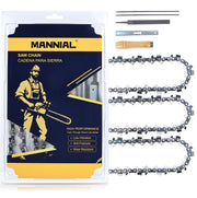 Mannial front packaging showing three 24-inch chains and benefits