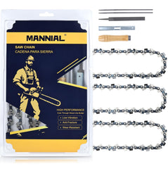 Mannial front view of 3-pack chains ready to install, shows value bundle