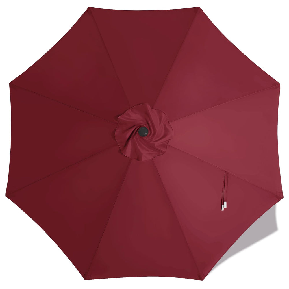 MASTERCANOPY burgundy front view showing full 9ft canopy for easy replacement