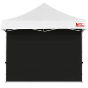 MASTERCANOPY front view of black sidewall showing full coverage and privacy