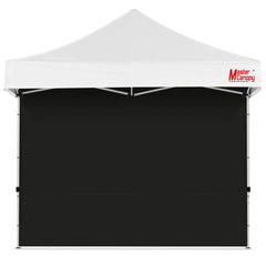 MASTERCANOPY front view of black sidewall showing full coverage and privacy