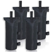 MASTERCANOPY front view of four black weight bags showing compact packing and portability