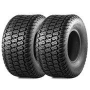 MaxAuto front view of two 18x8.5-8 tires showing tread for lawn protection