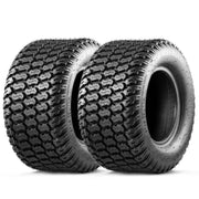 MaxAuto front profile view showing tire shape and turf-friendly tread benefits
