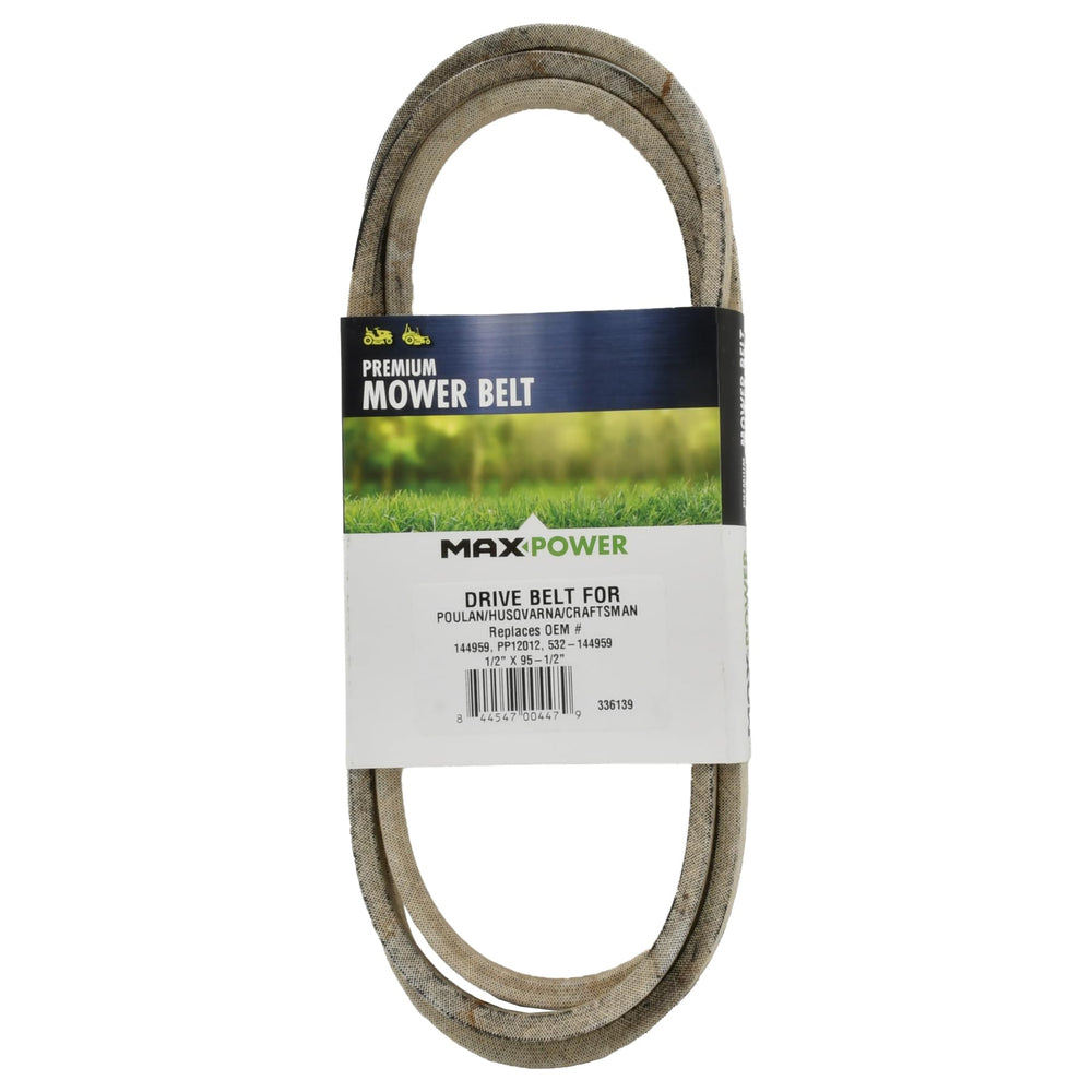 MaxPower 336139 front view shows belt shape and correct sizing benefit