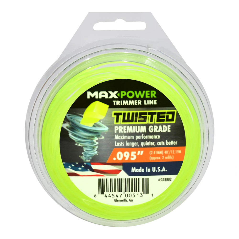 MaxPower 338802 front spool showing label and 40-foot length for easy identification