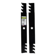MaxPower front packaging showing 2-blade mulching set and fit details