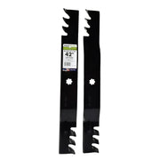 MaxPower front packaging showing two mulching blades and branding benefit