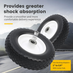 MaxxHaul close-up of bonded PU tire tread highlighting puncture-free traction
